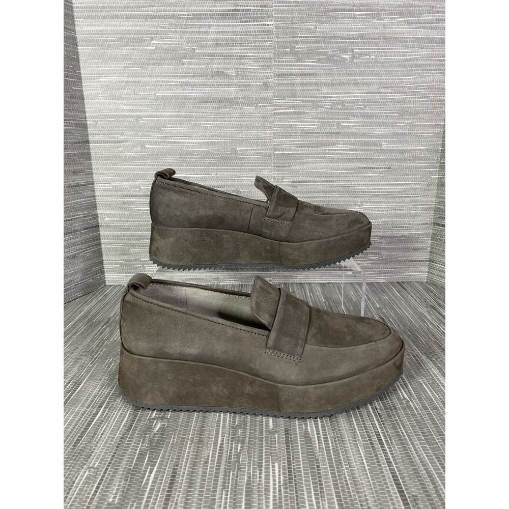 Eileen Fisher Womens Slate Max Slip On Shoes‎ Suede Leather Wedge Heels  SZ 6.5
